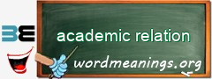 WordMeaning blackboard for academic relation